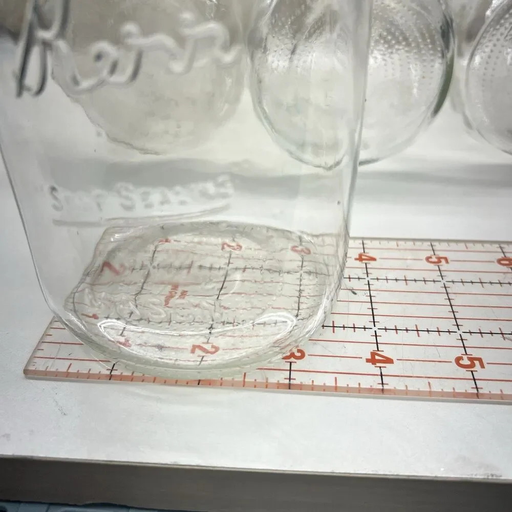 4 Kerr Self Sealing Clear 1 Qt Quart Mason Jars lot of 4 vintage